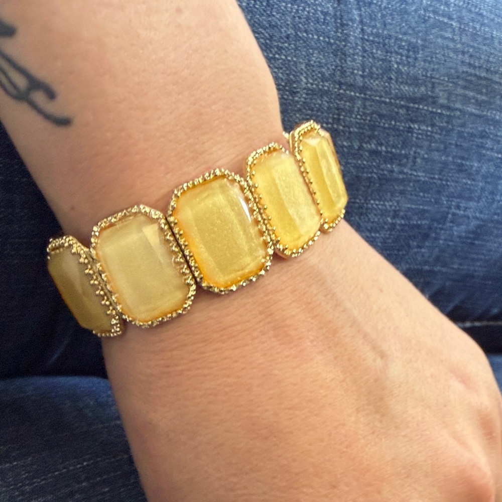 Cost‎ Plus World Market opal faceted stone stretch Bracelet